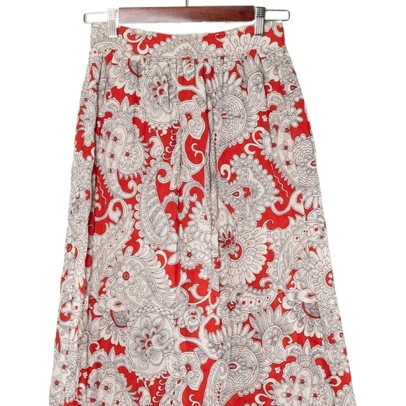 Vintage Damask Print Quilted Robe Maxi Skirt ca. early '70s. (S) - Picture 2 of 9